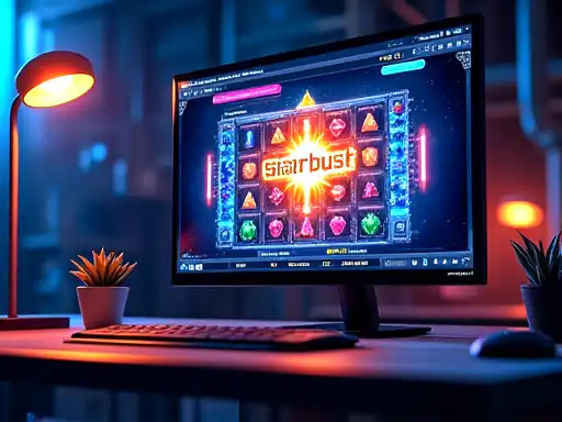 Starburst pokie artwork at Stake Casino